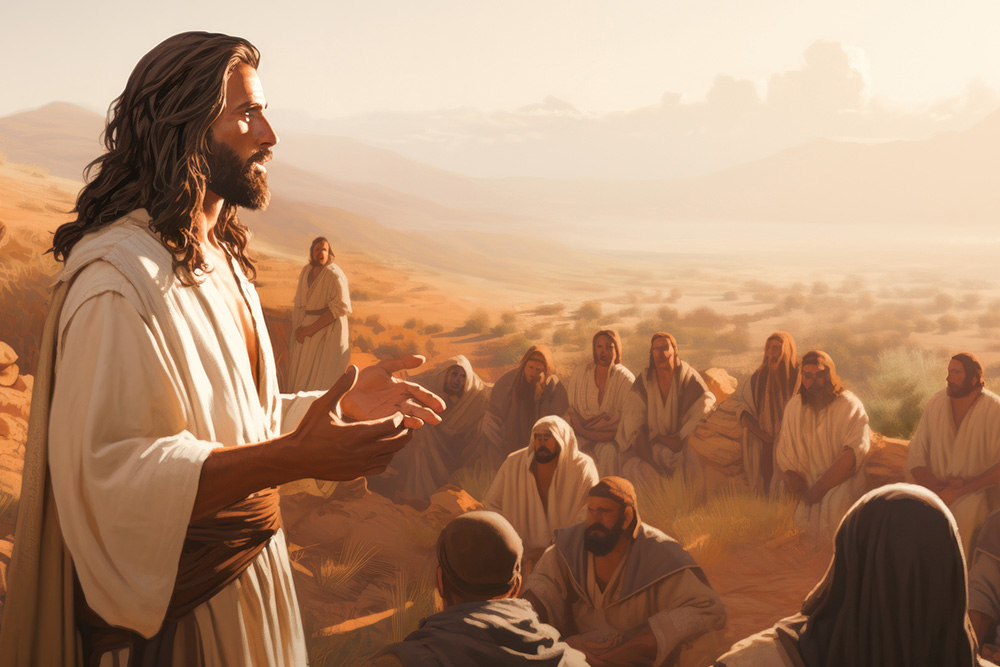 Jesus teaching with parables